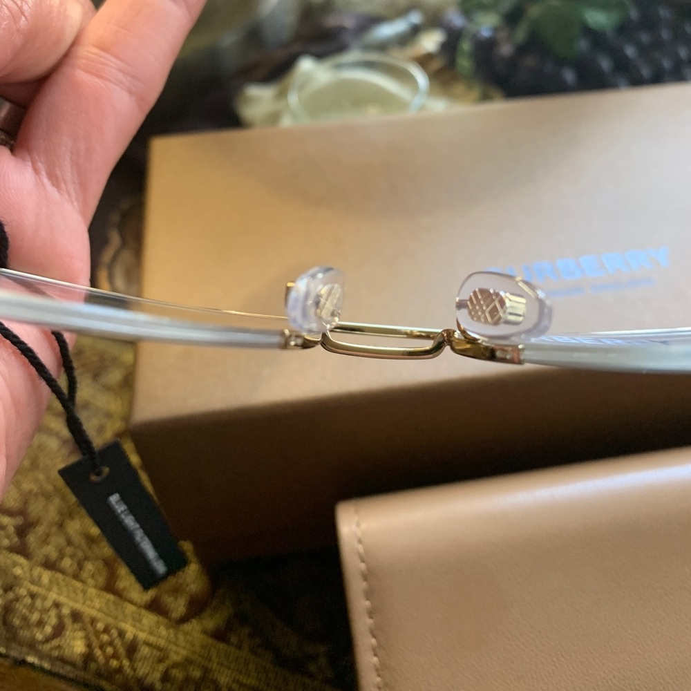 ๐ฅSOLD๐ฅAuthentic BURBERRY 51mm half rim logo Metal optical glasses - Picture 7 of 15